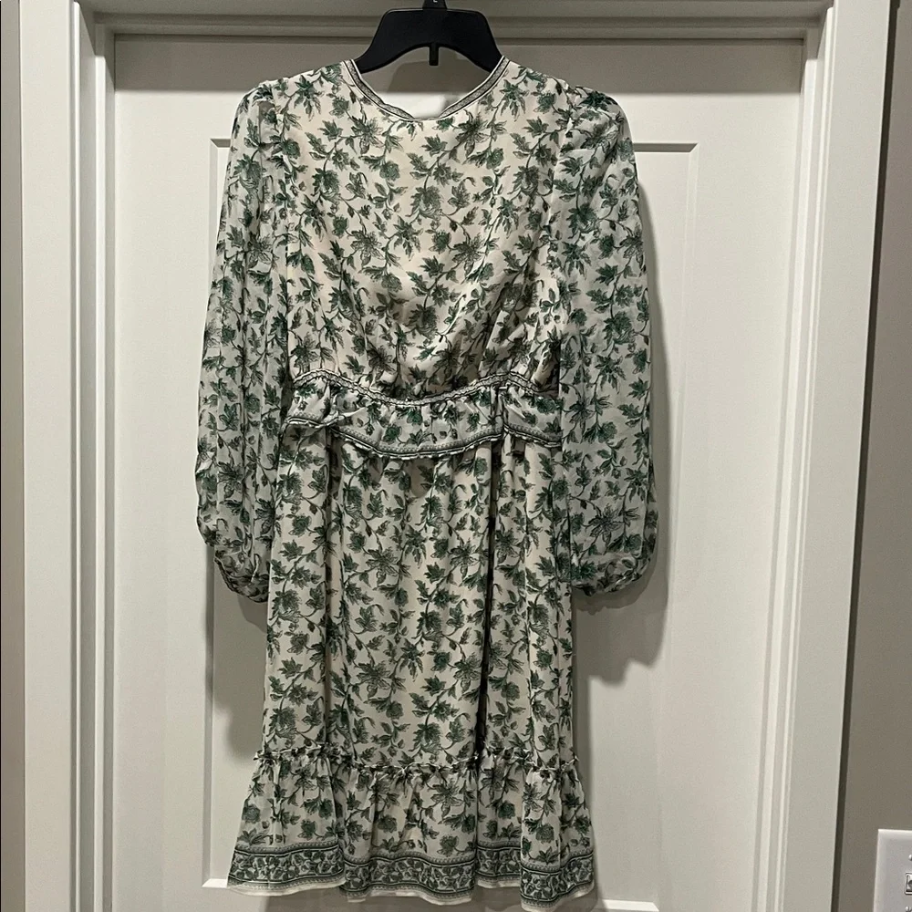 Max Studio Green Floral Long Sleeve Dress - Picture 4 of 4